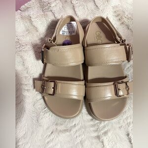 NWT Beige Double Strap Sandals